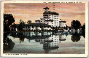 Colorado Springs CO, 1930 The Broadmoor Hotel Mirrored Lake, Vintage Postcard