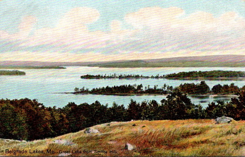 Maine Belgrade Lakes Great Lake From Smiths Hill 1911