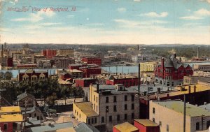 US 1911 Birds Eye View of Rockford Illinois vintage postcard B958