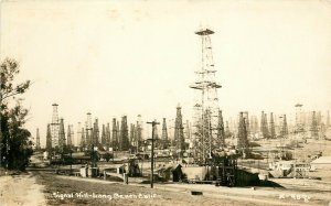 RPPC Postcard; Signal Hill Oil Field & Derricks, Long Beach CA PV X-98 Unposted