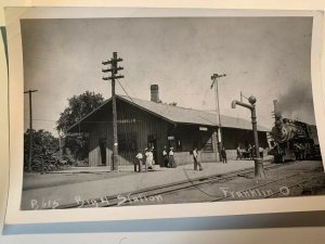 Vintage 1900s Big 4 Station Franklin Ohio Train Depot RPPC Postcard Photo Copy