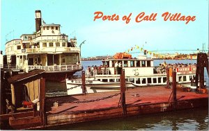 Ports of Call Village San Pedro CA Sierra Nevada Ferry Boat Chrome Postcard