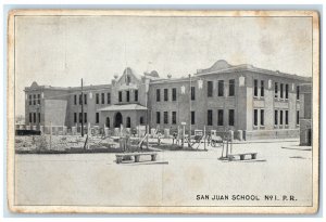 c1940's Building Entrance San Juan School Puerto Rico Unposted Postcard