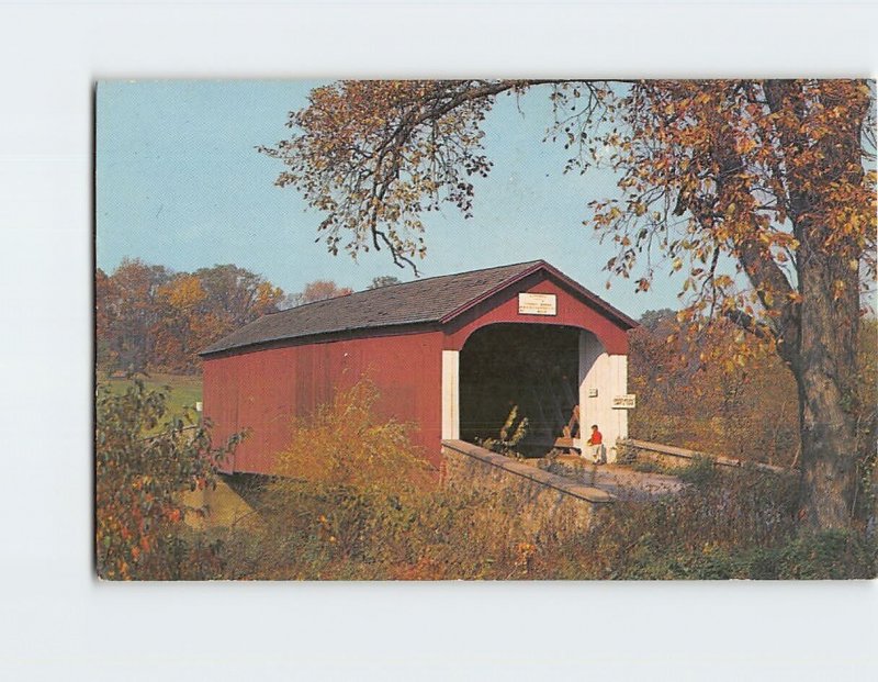 Postcard Vansant's  Covered Bridge Bucks County Bridge 73 Pennsylvania USA