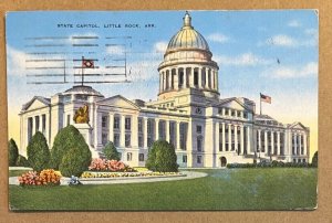 VINTAGE 1958 USED POSTCARD - STATE CAPITOL, LITTLE ROCK, ARKANSAS