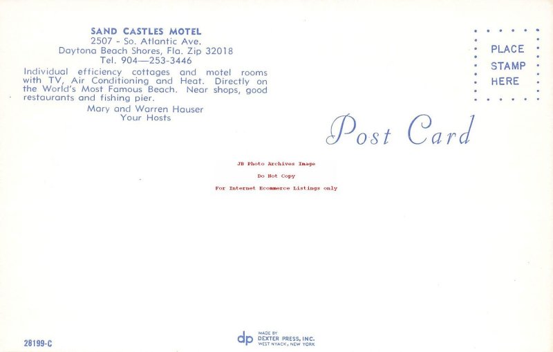 FL, Daytona Beach Shores, Florida, Sand Castles Motel, 60s Cars, DP No 28199C
