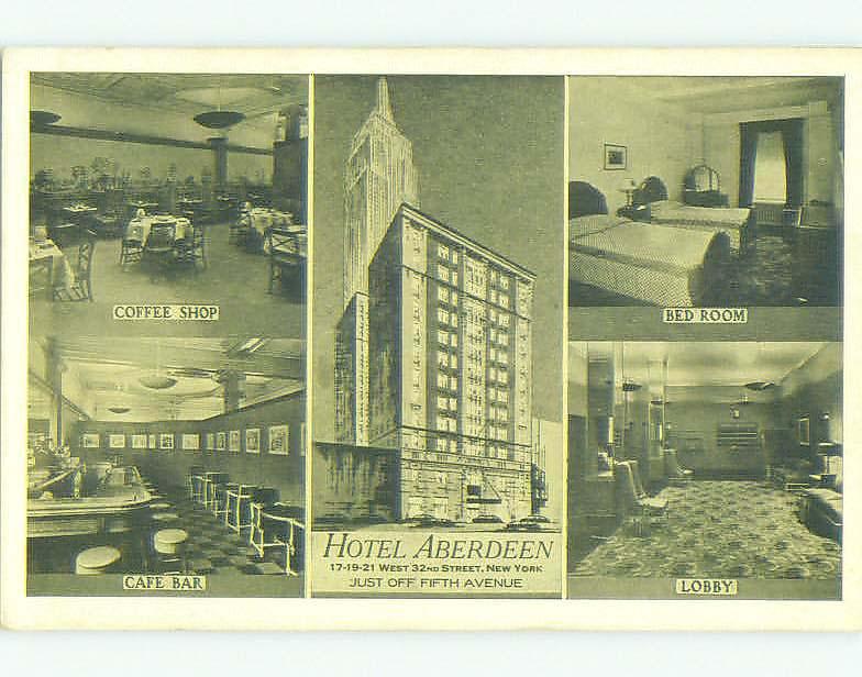 Five Views On One Postcard - Aberdeen Hotel New York City NY HQ0416