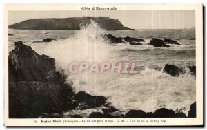 Old Postcard Saint Malo Be rough weather