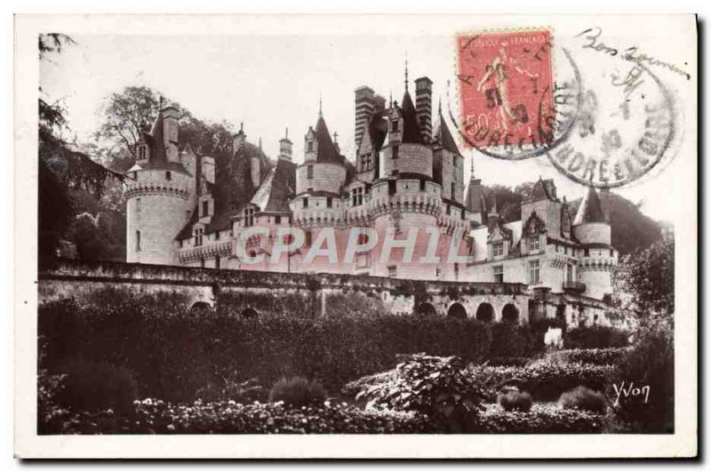 Old Postcard La Douce France Chateaux of the Loire Chateau de Rigny Usse View...
