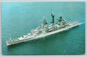 US Navy Military Ship~USS Little Rock CLG-4 Light Cruiser~Air View~1950s PC