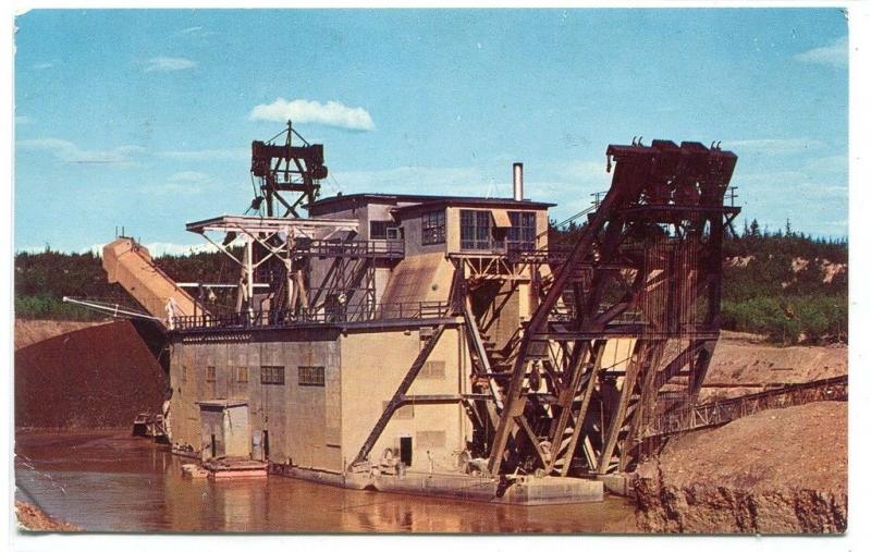 Gold Dredge Fairbanks Alaska 1960 postcard