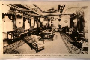 pre-1926 rppc GOVERNOR RECEPTION ROOM Salt Lake City Utah UT Postcard y1329