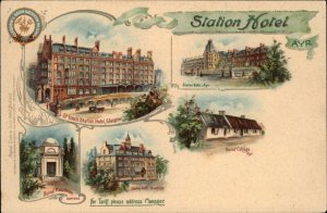 Ayr Scotland Station hotel Multi View - Nice Lithograph c1905 TUCK Postcard