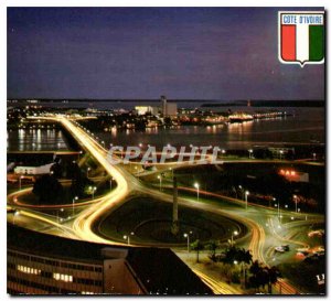 Modern Postcard Republic of the Ivory Coast Abidjan night view