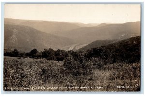 Looking Down Deerfield Valley From Top Of Mohawk Trail MA RPPC Photo Postcard