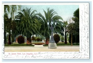 1905 St. James Park Los Angeles California Station A Stamp Palm Trees Postcard 