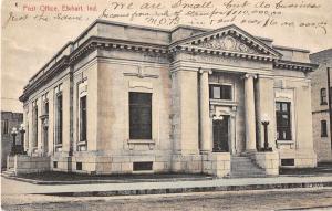 Elkhart Indiana US Post Office Antique Postcard J50379
