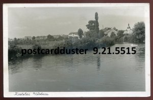 h4133 - CZECHIA Kostelec nad Labem 1943 Panoramic View. Real Photo Postcard