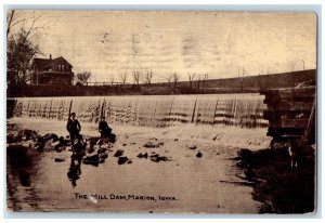 1912 The Mill Dam Water Stream Scene Marion Iowa IA Antique Posted Postcard