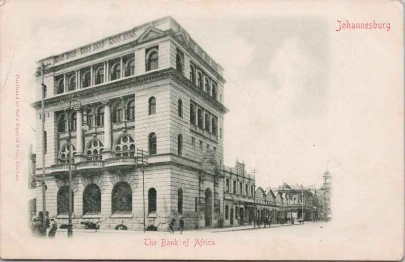 Johannesburg South Africa The Bank of Africa Unused Epstein Co Postcard E82