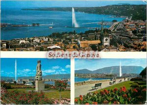 Modern Postcard Souvenir de Geneve