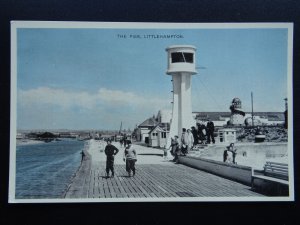 West Sussex LITTLEHAMPTON The Pier & Lighthouse c1940s Postcard by ETWD