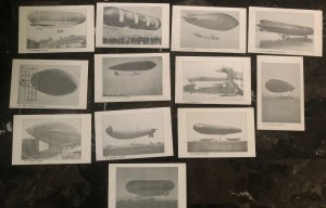 Scarce 12 Originals Mint British Dirigibles Airships RPPC Zeppelin Postcard Lot