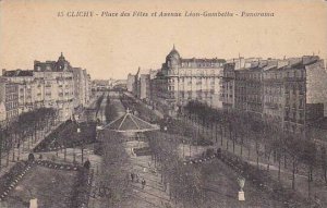 France Clichy Place des Fetes et Avenue Leon Gambetta Panorama