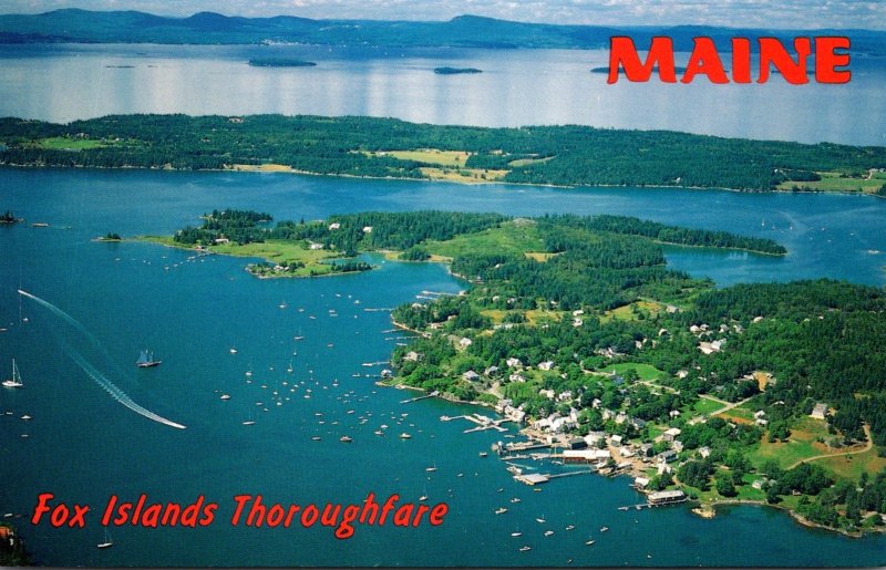 Maine Aerial View Fox Islands Thoroughfare