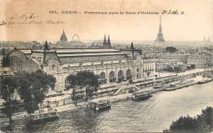 Navigation & sailing related vintage postcard Paris Orleans station river bus