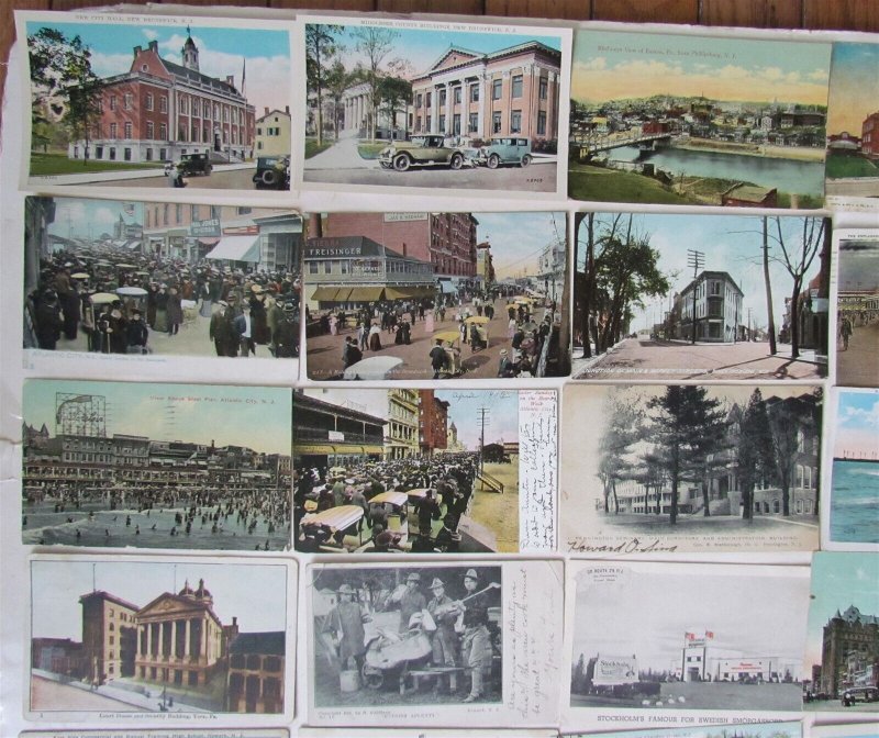 NEW JERSEY lot of 48 NY ANTIQUE POSTCARDS