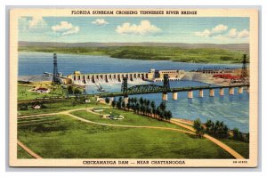 Chickamauga Dam Chattanooga Tennessee TN UNP Linen Postcard S25