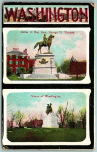 Henry Thomas & Washington Equestrian Statues Washington DC UNP DB Postcard J9