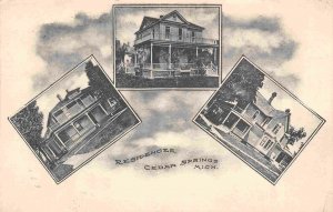 Residences Cedar Springs Michigan 1910 postcard