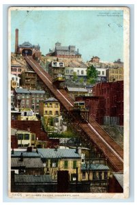 1909 Mt. Adams Incline Cincinnati Ohio OH Posted Antique Phostint Postcard 