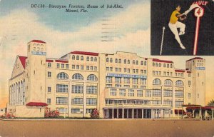 Miami Florida Biscayne Fronton Jai Alai Sport Vintage Postcard AA22960