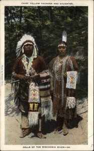 Native American Indians Dells Wisconsin Chief Yellow Thunder & Daughter PC