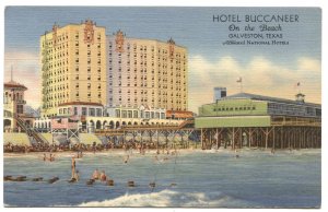 Postcard Hotel Buccaneer On the Beach Galveston Texas TX