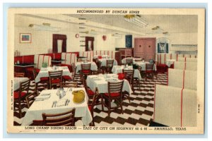 1949 Long Champ Dining Salon East of City Amarillo Texas TX Posted Postcard