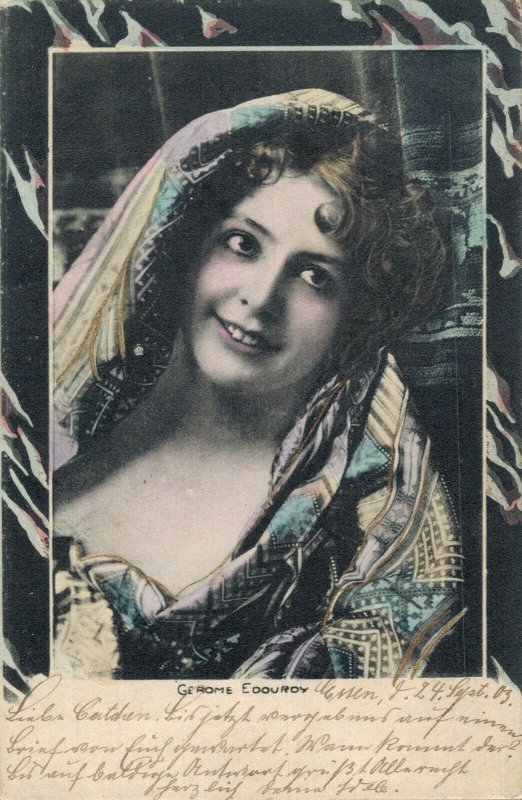 Art Nouveau Pretty Lady Portrait Vintage Postcard 06.70