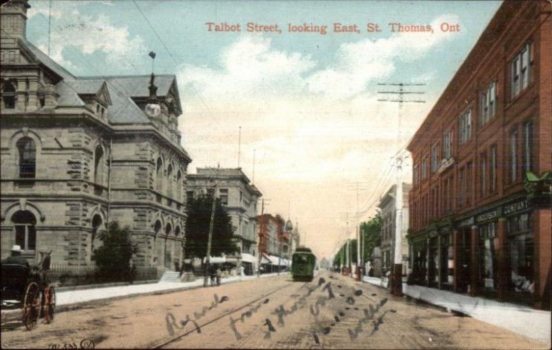 St. Thomas Ontario ON Talbot Street c1910 Postcard