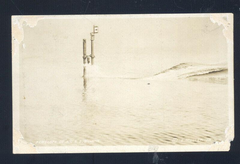 RPPC U.S. NAVY SUBMARINE PERISCOPE VINTAGE MILITARY WWI REAL PHOTO POSTCARD