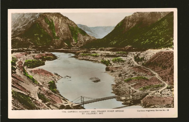 Canada Postmark 1944 Kamloops BC Caribou Highway Bridge Lillooet BC Postcard