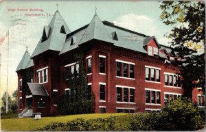 Brattleboro Vermont~High School Building Vintage Postcard KM5