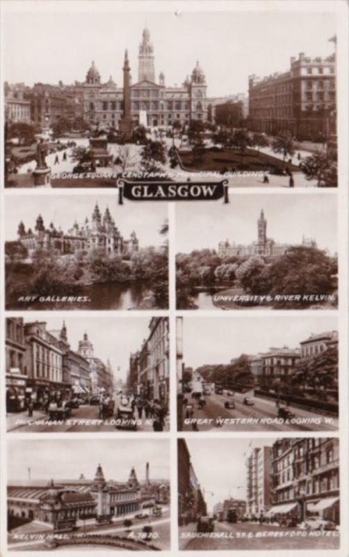 Scotland Glasgow Multi View Real Photo