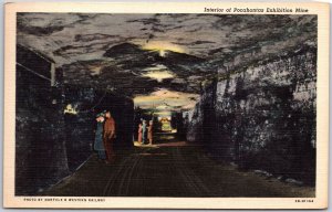 Pocahontas West Virginia W. VA., Interior of Exhibition Mine, Vintage Postcard