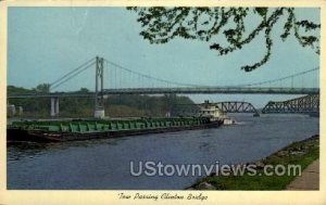 Tow Passing Clinton Bridge - Iowa IA