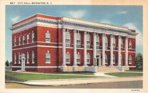BRIDGETON, NJ New Jersey  CITY HALL Cumberland County  c1940's Curteich Postcard