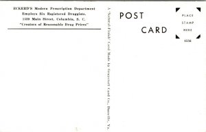 Postcard Advertising Columbia SC Eckerd's Drug Store - VINTAGE