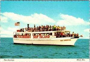 Biloxi, MS Mississippi  PAN AMERICAN Boat Excursion To SHIP ISLAND  4X6 Postcard